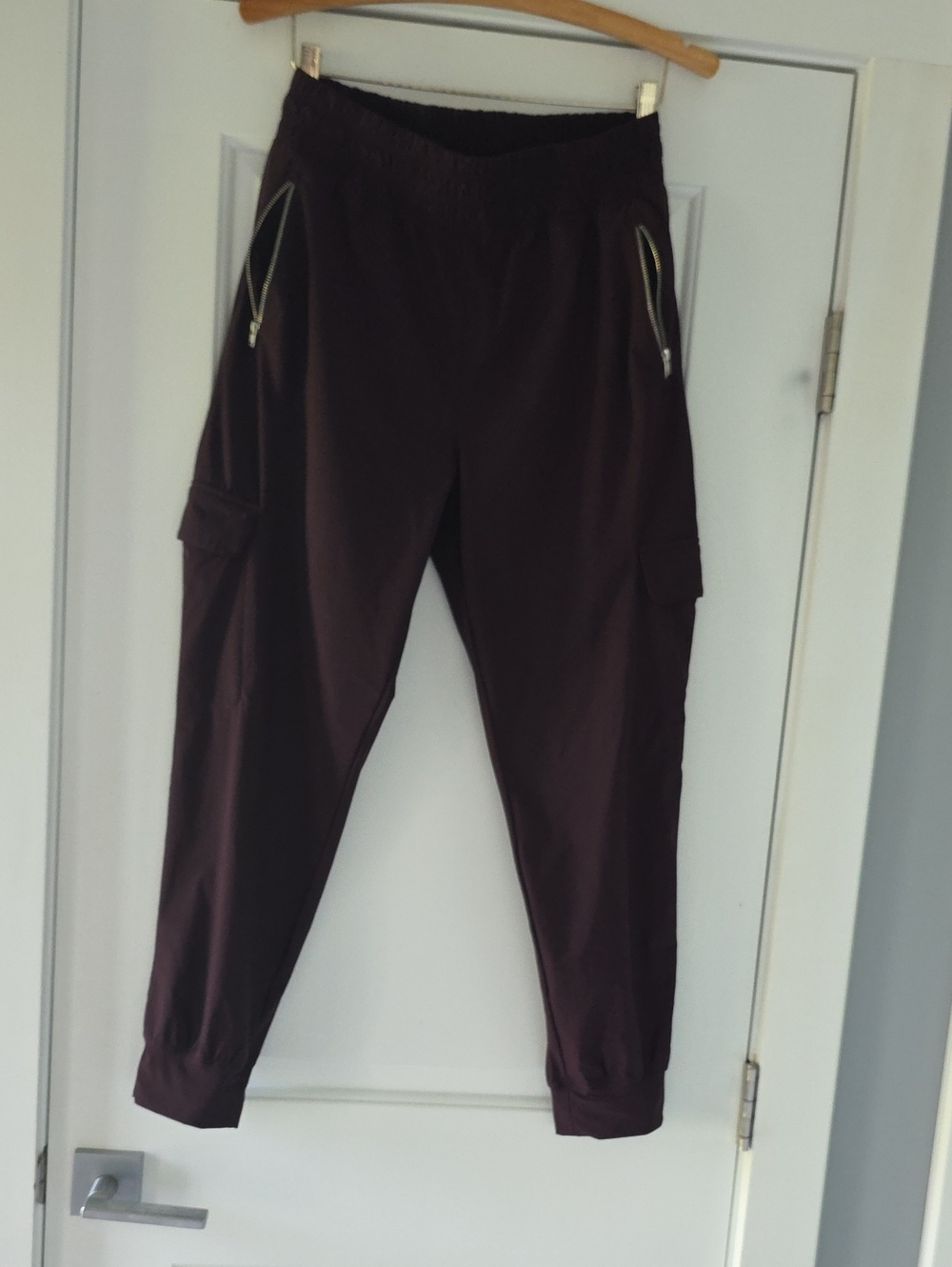 Casual Cargo Jogger Pants - Dark Purple Plum